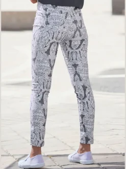 Jeggings décontractés à motif extensible avec fausses poches