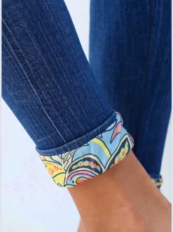 Jeggings sans coutures avec aspect jean imprimé confortable