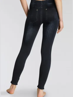 Jeggings sans coutures avec aspect jean imprimé confortable