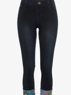 Jeggings sans coutures avec aspect jean imprimé confortable