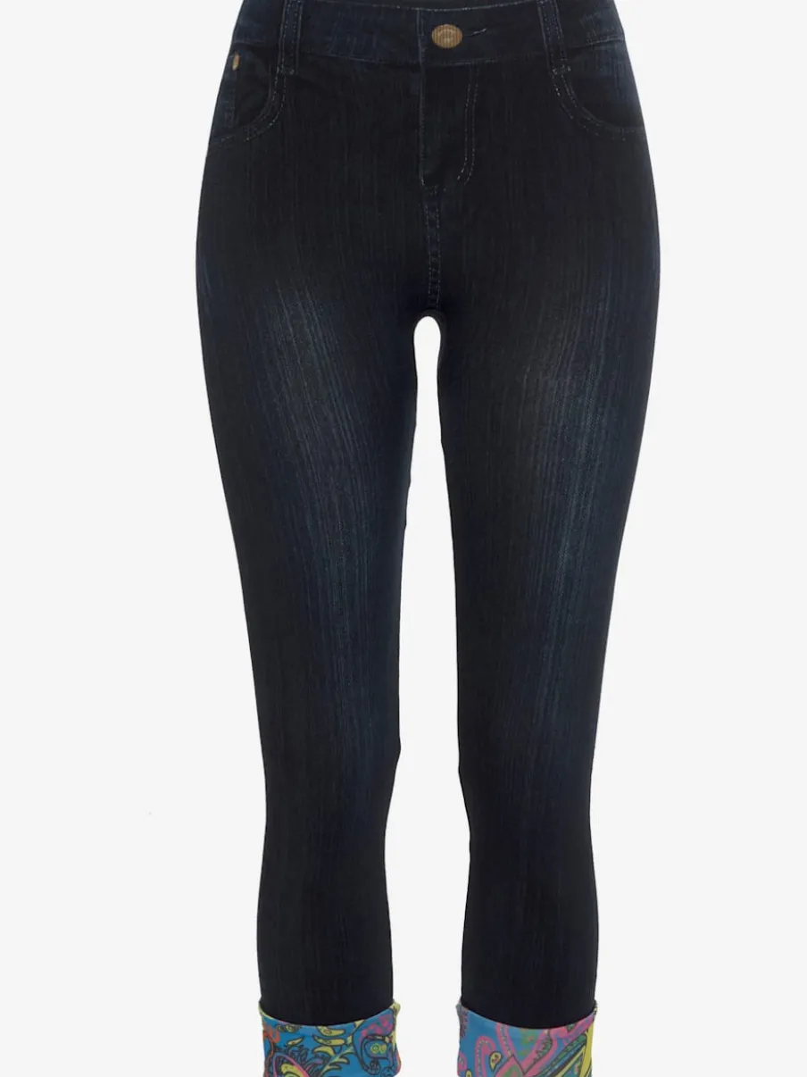 Jeggings sans coutures avec aspect jean imprimé confortable