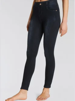 Jeggings sans coutures avec aspect jean imprimé confortable