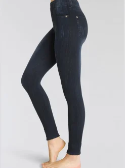 Jeggings sans coutures avec aspect jean imprimé confortable