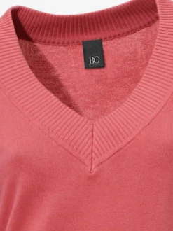 Jolis pulls basiques en coton à encolure en v.