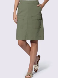 Jupe cargo décontractée avec poches classiques et ceinture élastique