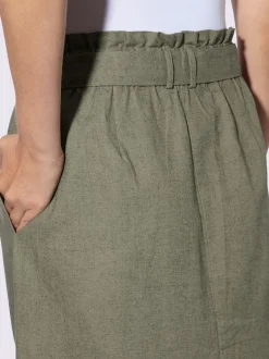 Jupe cargo plissée avec ceinture élastique et poches latérales
