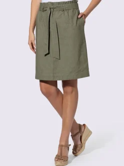 Jupe cargo plissée avec ceinture élastique et poches latérales
