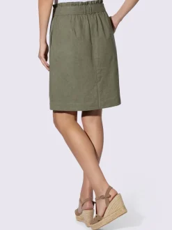 Jupe cargo plissée avec ceinture élastique et poches latérales