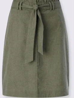 Jupe cargo plissée avec ceinture élastique et poches latérales