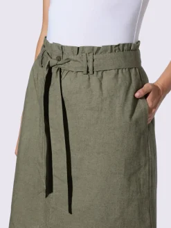 Jupe cargo plissée avec ceinture élastique et poches latérales