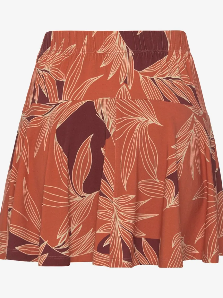 Jupe-culotte à ceinture élastique avec short intégré et coupe évasée