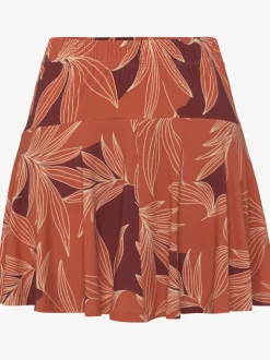 Jupe-culotte à ceinture élastique avec short intégré et coupe évasée