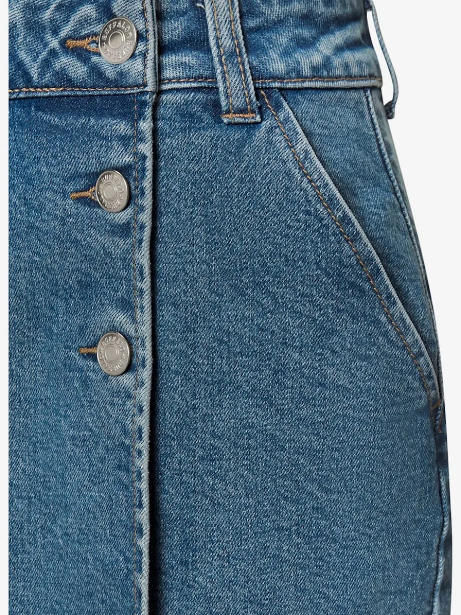 Jupe-culotte en denim avec glissière dissimulée et poches pratiques
