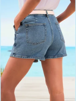 Jupe-culotte en denim avec glissière dissimulée et poches pratiques