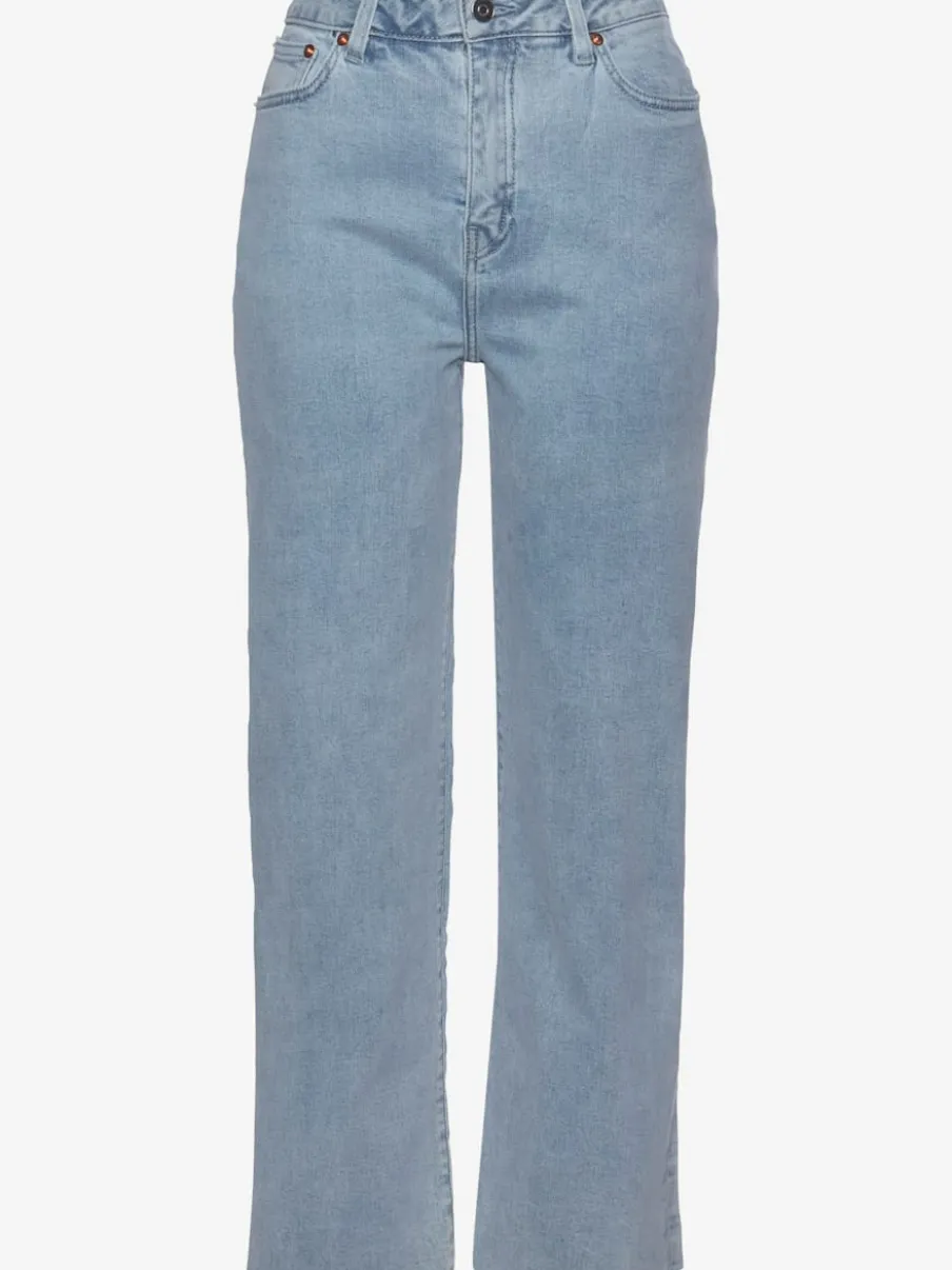 Jupe-culotte en jean à jambes évasées cinq poches
