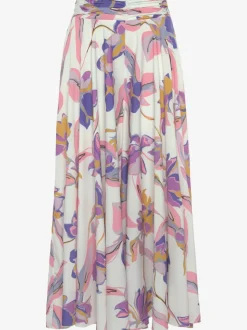 Jupe-culotte imprimée avec jambes extra-larges et matière fluide