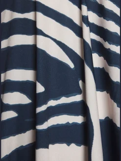 Jupe-culotte à jambes extra-larges avec imprimé zèbre et bord-côte froncé