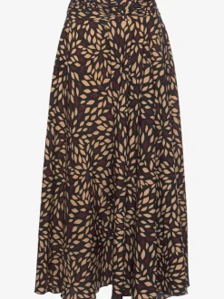 Jupe-culotte à jambes extra-larges avec ceinture froncée et ourlet ondulé