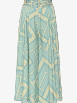 Jupe-culotte à jambes extra-larges en matière fluide et imprimée