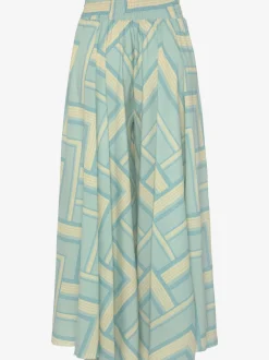 Jupe-culotte à jambes extra-larges en matière fluide et imprimée