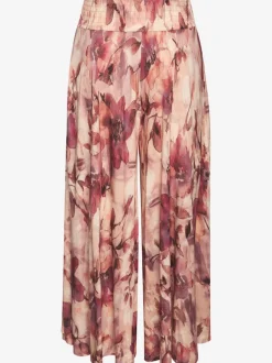 Jupe-culotte large ceinture smockée avec empiècement lisse devant