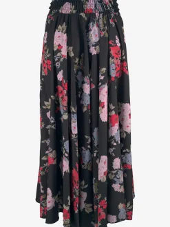 Jupe-culotte longue à imprimé fleuri avec jambes extra-larges