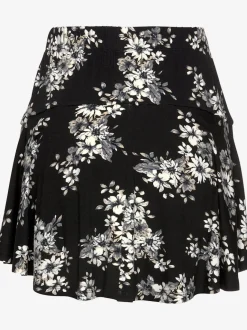 Jupe-culotte à motifs floraux avec ceinture élastique confortable