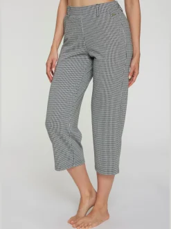 Jupe-culotte 7/8 taille haute à jambes droites et motifs graphiques