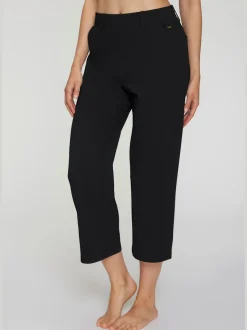 Jupe-culotte 7/8 taille haute à jambes droites et motifs graphiques