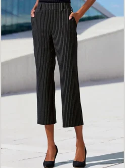 Jupe-culotte 7/8 taille haute à jambes droites et motifs graphiques