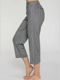 Jupe-culotte 7/8 taille haute à jambes droites et motifs graphiques
