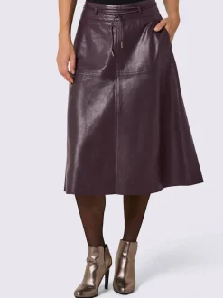 Jupe en cuir d'agneau avec finition raffinée et poches