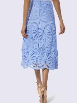 Jupe en dentelle avec finition arrondie et doublure en viscose
