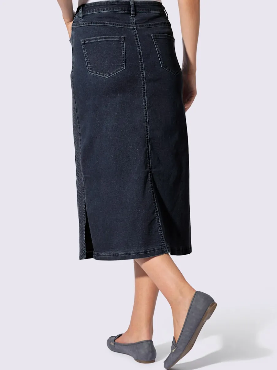 Jupe en jean avec ceinture fermeture et dentelle