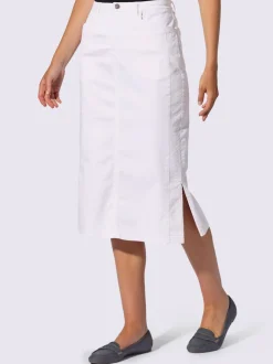 Jupe en jean avec ceinture fermeture et dentelle