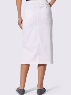 Jupe en jean avec ceinture fermeture et dentelle
