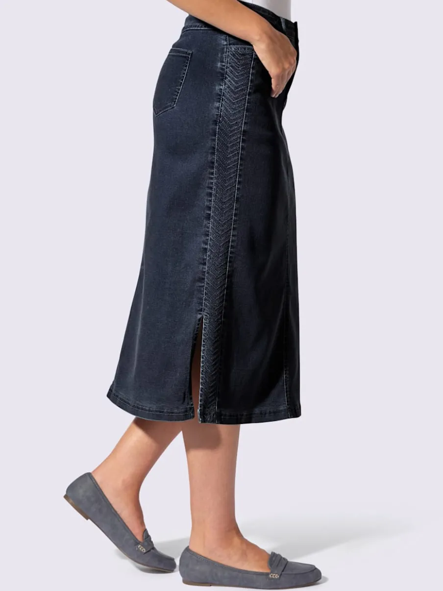 Jupe en jean avec ceinture fermeture et dentelle