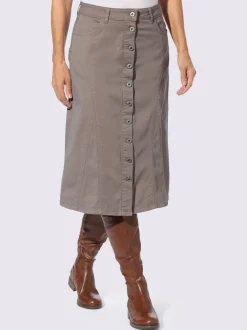 Jupe en jean avec poches et patte de boutonnage