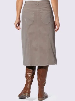 Jupe en jean avec poches et patte de boutonnage