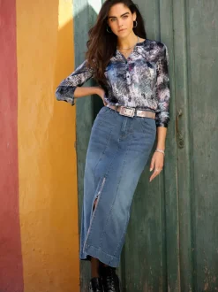 Jupe en jean délavé tendance