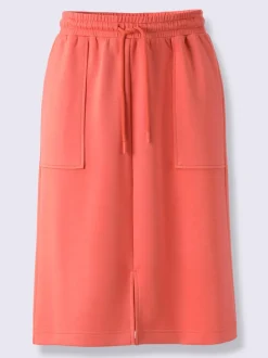 Jupe en jersey avec ceinture élastique et poches plaquées