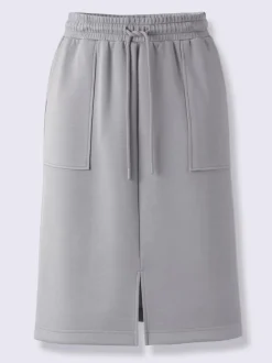 Jupe en jersey avec ceinture élastique et poches plaquées