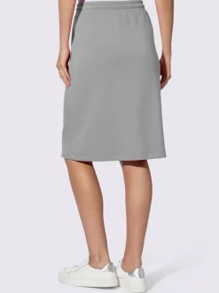 Jupe en jersey avec ceinture élastique et poches plaquées
