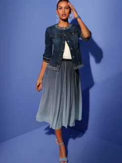 Jupe en mousseline avec ceinture élastique et panneaux évasés