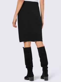 Jupe en tricot avec ceinture élastique et finition côtelée