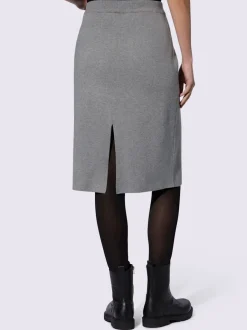 Jupe en tricot avec ceinture élastique et boutons décoratifs