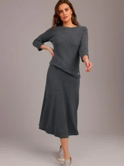 Jupe en tricot avec laine et cachemire