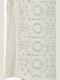 Jupe en tricot de plage avec ceinture élastique et motifs ajourés