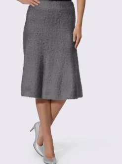 Jupe en tricot fil moelleux à poils longs