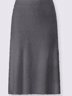 Jupe en tricot fil moelleux à poils longs